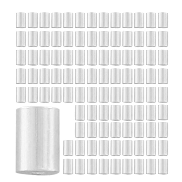 Luomorgo 100 Pcs 3/64" Aluminum Crimping Loop Sleeve, Wire Rope Sleeves Cable Ferrule