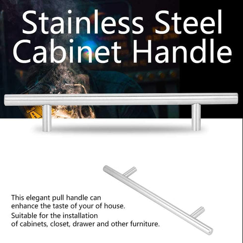 Cabinet Pulls, 201 Hollow Stainless Steel Modern Kitchen Door T Bar Handle for Cupboards Closet Drawer Furniture