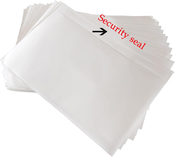 SJPACK 7.5" x 5.5" Shipping Label Sleeves | Clear Adhesive Top Loading Packing List/Label Envelopes (200 Bags)