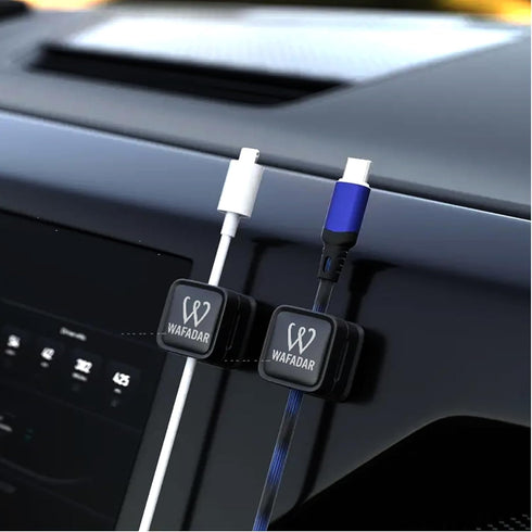 W WAFADAR 6 Pcs Magnetic Cable Clips, Office Desk Accessories, Cord Organizer Holder, Cable Management Holder, Phone
