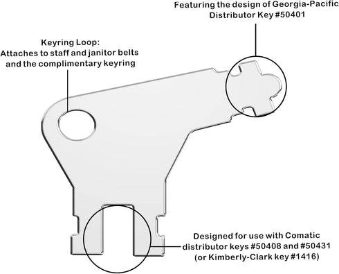 10Pcs Paper Towel Dispenser Key - Universal Paper Towel Dispenser Replacement Key fit Georgia Pacific Toilet Paper