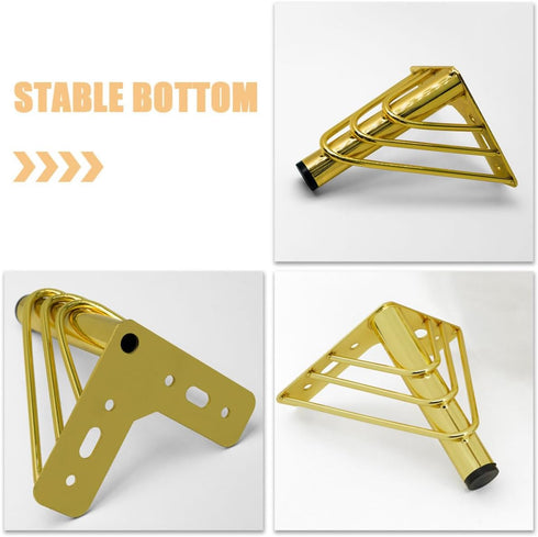 18cm Alipis Metal Furniture Legs Sofa Support Feet, Gold Metal Cabinet Legs for Coffee Table, Tv Stand, and Sofa