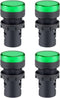 uxcell 4Pcs Green Indicator Light, AC/DC 110V, 22mm Panel Mount for Electrical Control Panel
