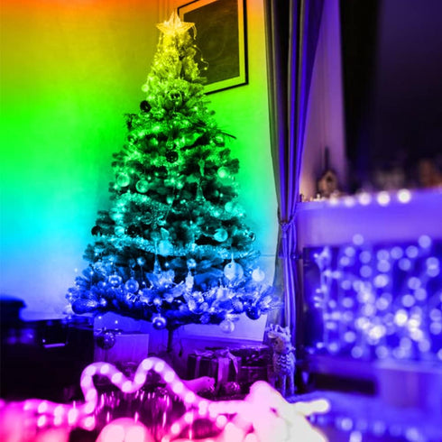 32.8ft, RUISHINE Battery Operated LED Strip Lights Battery Powered Led Strip Lights for Bedroom Color Changing APP