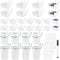 64 Pieces Pegboard Bins with Hooks and Loops, Pegboard Cups Assortment Organizer for Tools Storage Office Garage