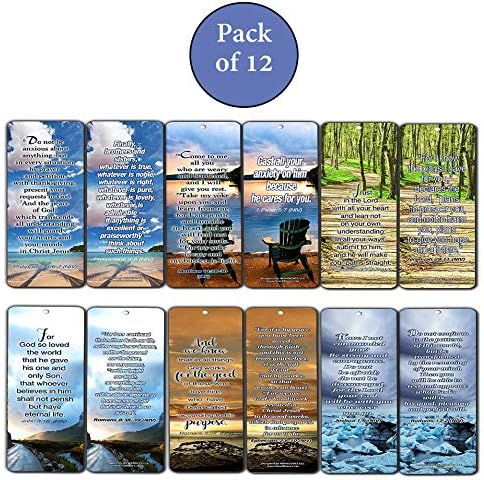 Most Highlighted Bible Scriptures Bookmarks Cards, NIV Version (12-Pack) - Inspirational Gifts for Bible Study