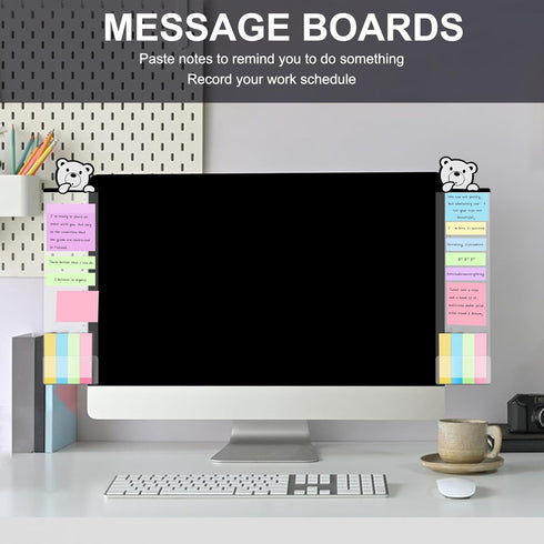 Office Desk Accessories 2pcs Multifunction Computer Monitor Memo Board - Sticky Note Holder for Home Decor