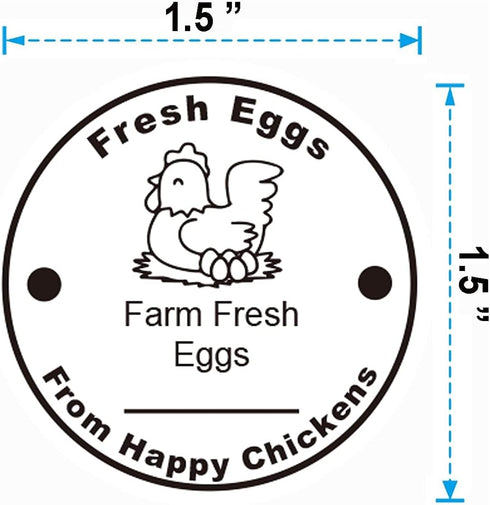 Farm Fresh Eggs Stickers, 500 Pcs Carton Labels Per Roll - 1.5 Inch Fresh Eggs Farmer's Market Packaging Sticker.