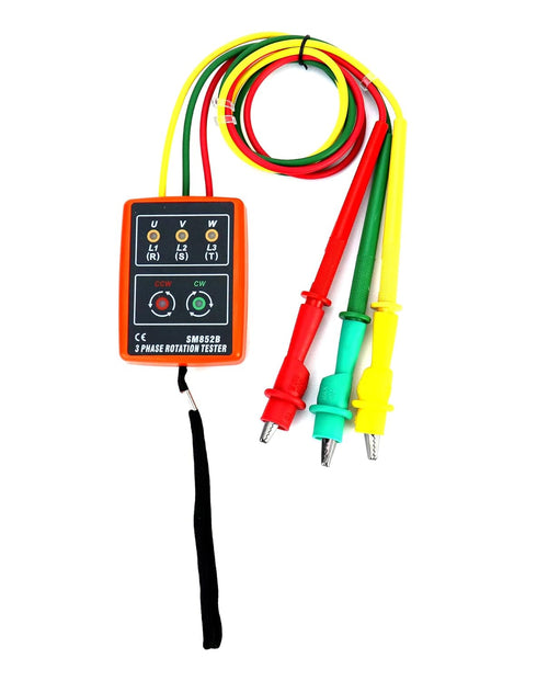 QWORK Professional 3-Phase AC Voltage Tester with LED Display, 60V~600V