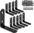 10PCS Black Metal Corner Angle Brackets 90 Degree Joint Fastener Flat L-Shape