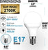 ILC E17 LED Light Bulbs, 5W (40W Equivalent), Color Changing RGB, 2700K Warm White, 12 Colors, 4 Pack