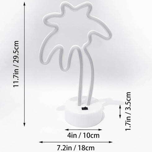 Green Palm Tree Neon Sign for Bedroom, LED Palm Tree Lamp, USB/Battery Operated, Small