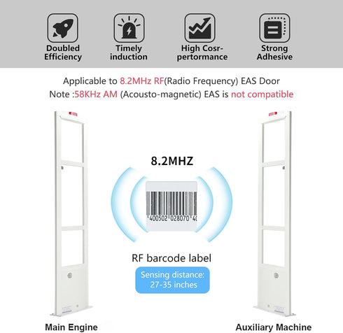 8.2mhz 1000 Security Tags Soft Labels Sticker, pcs Retail Anti-Theft Equipment Prevention EAS System