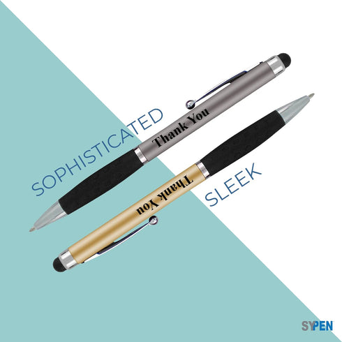 Thank You Greeting Gift Stylus Pens for Touchscreen Devices, 2 in 1 Combo Pen, 50 Pack, Multi-Color for Events