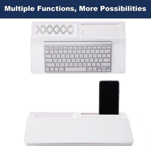 Small Glass Desktop Whiteboard, Dry-Erase Board with Aromatherapy and Desk Organizers for Office