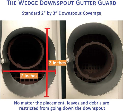 Downspout Gutter Guard - 4-Pack to Eliminate Clogs from Leaves and Debris (Brown)