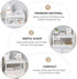 Hemoton Desktop Storage Rack Organizer, Double-Layer Cosmetic Stationery Holder for Kitchen Bathroom Office, White