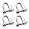 M6 D Shackle Anchor Shackle, Stainless Steel 304 D Ring Shackle with Cotter Pin for Cars, Trucks, Material Handling