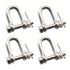 M6 D Shackle Anchor Shackle, Stainless Steel 304 D Ring Shackle with Cotter Pin for Cars, Trucks, Material Handling