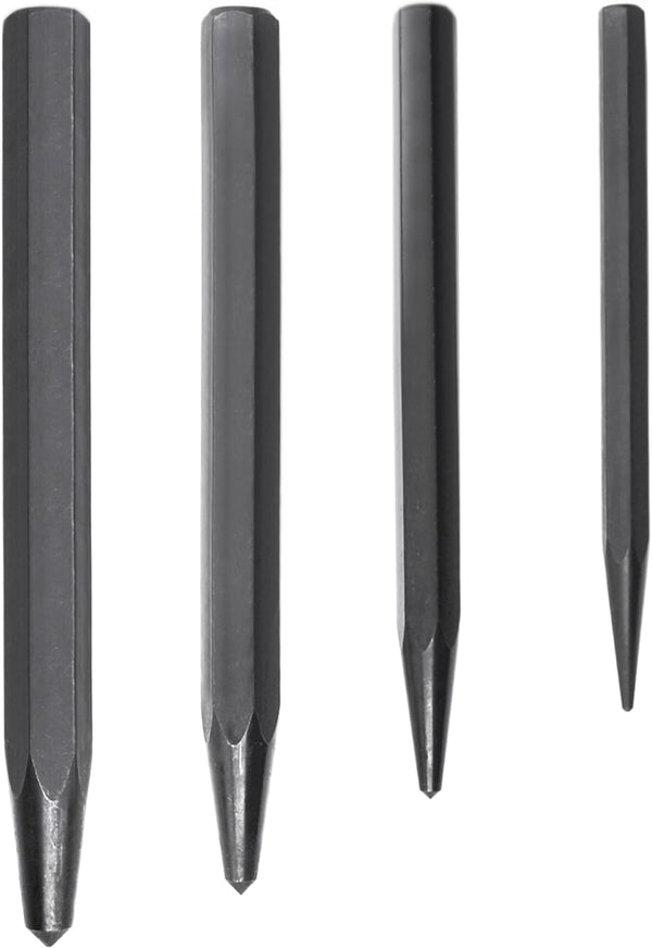 62215 Center Punch Kit, 4-Piece Tool Set for Metal
