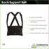Cordova SB-M Adjustable Back Support Belt with Attached Suspenders, Medium, Black