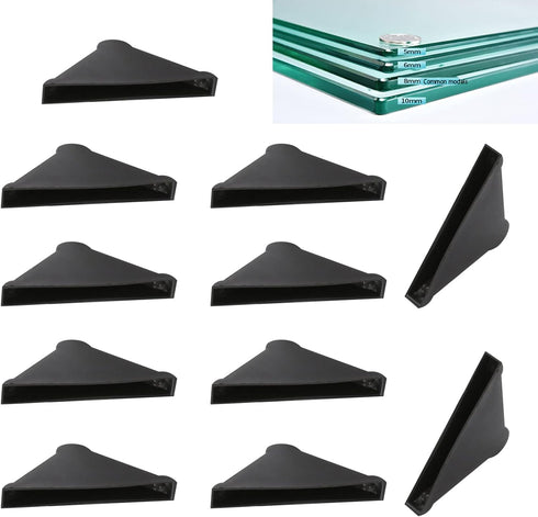 HJYZY 5 x 50mm Triple Corner Protectors Black for Sharp Glass,Metal SheetsMirror,Ceramic Tile