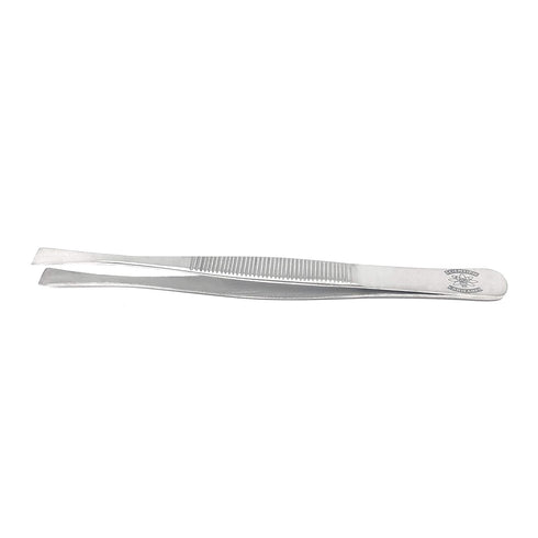 Stainless Steel Lab Forceps with Straight Flat Broad Tips, Perfect for Handling Membranes (4.75 in.)