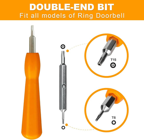 Doorbell Screwdriver Replacement, Doorbell Security Screws,T6 Screwdriver Fit Doorbell, 2nd Generation, Doorbell 2 / pro Doorbell 3 Doorbell 4 Doorbell Plus and Pro & Elite Doorbell Security Screw