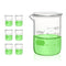 Utile 6pcs Heavy Duty Glass Beakers, 250ml (8.5oz), Borosilicate 3.3 Glass with Printed Graduation