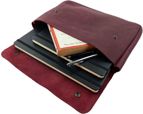 Hide & Drink Vintage Folder Document Holder, A5 Binder, Full Grain Leather, Handmade File Case