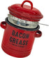 Generic Double Handle Bacon Grease Container with Strainer & Spoon, Dishwasher Safe Kitchen