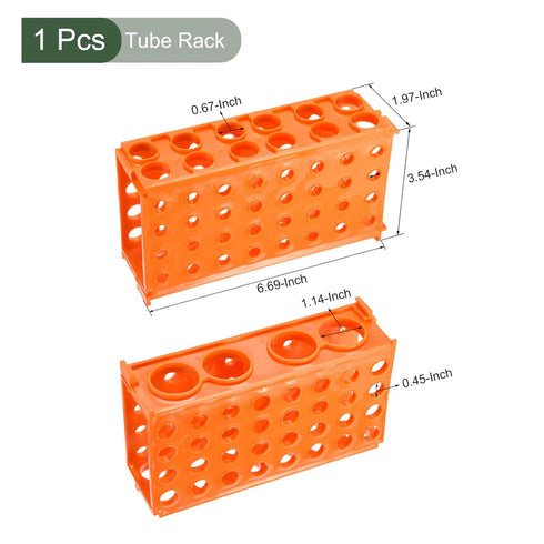 YOKIVE Tube Rack Holder - 4 Ways Polypropylene for 0.5ml, 1.5ml, 1.8ml, 10ml, 15ml, 50ml Lab Test Tube (Orange,