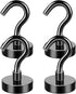 MIKEDE Magnetic Hooks, 25Lbs+ Heavy Duty Earth Magnets with Hook for Refrigerator, Strong Neodymium Magnetic Hooks for