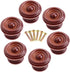 DubMag 6PCS (37x26mm) Wooden Door knobsDrawer knobs Farmhouse Style Wooden Knobs Wood Drawer Shoe Cabinet Bedside Table