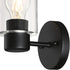 6115500 Westinghouse Sylvestre Transitional One-Light Indoor Wall Light Fixture, Matte Black Finish, Clear Glass