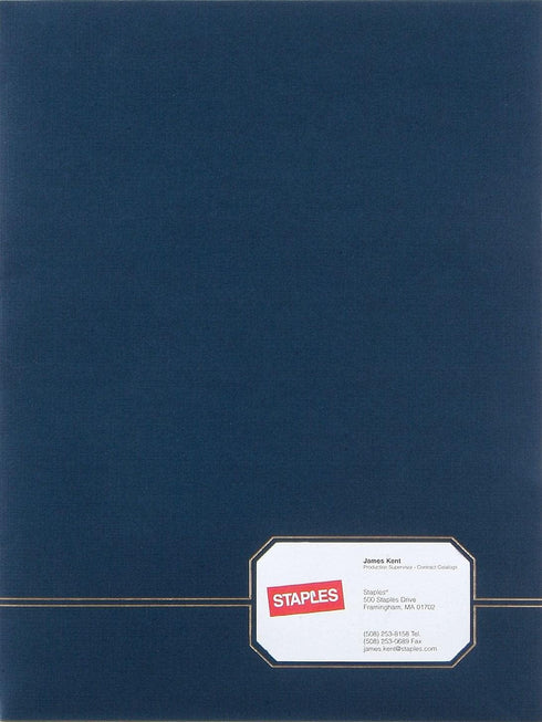 Oxford Monogram Executive Twin Pocket Folders, Letter Size, Blue with Gold Foil Trim, 4 Pack (04162)