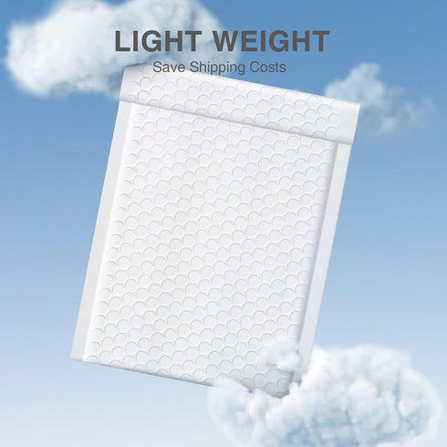 Metronic 6x10 Bubble Mailers 50 Pack, Self-Seal & Waterproof Padded Envelopes for Shipping, White
