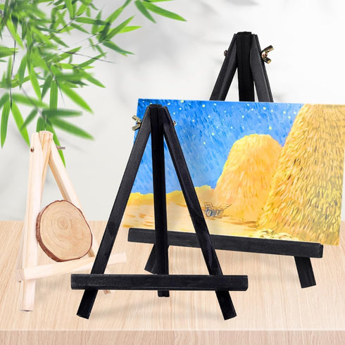 TEHAUX Mini Easel Tripod - Wooden Display Stand for Tabletop Canvas, Photo Easel, and Card Easel