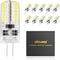 DiCUNO G4 LED Bulb, 3W JC Bi-Pin Base Light Bulbs, 12V AC/DC, Daylight White 6000K, 10 Pack Halogen Replacement