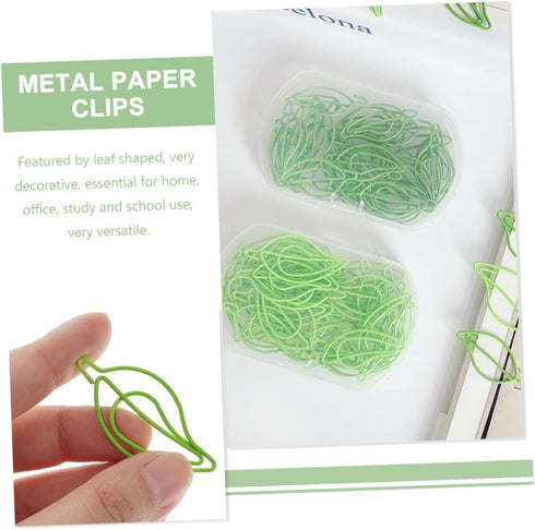 STOBOK 30pcs Colored Paper Clip File Folders, Leaf Shaped Paper Clips for School and Office Supplies