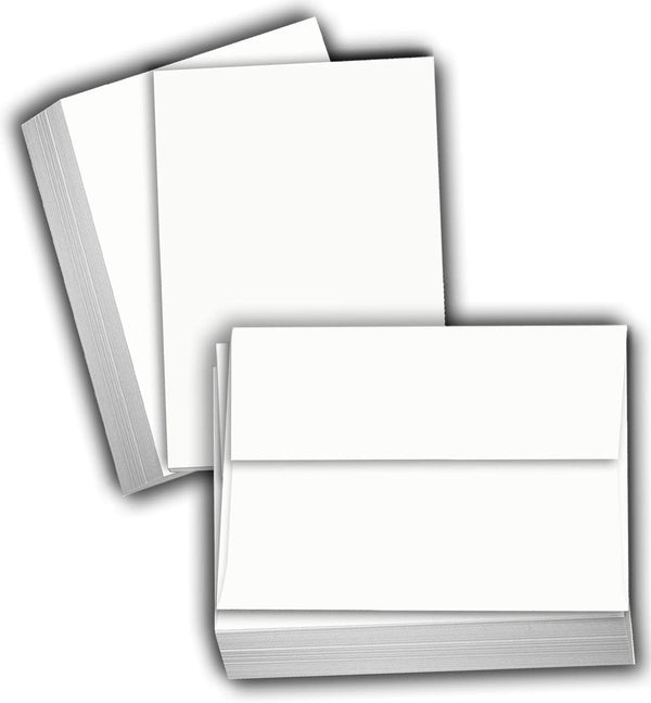 Hamilco White Cardstock Paper, Flat Cards with Envelopes 5.5" x 8.5", 100