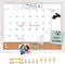 Whiteboard Calendar & Corkboard, 13" x 17" Combination Dry Erase & Bulletin Board with White Wood Frame