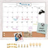 Whiteboard Calendar & Corkboard, 13" x 17" Combination Dry Erase & Bulletin Board with White Wood Frame