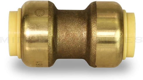 Everflow Supplies Pushlock UPSC1 1 Inch Long Push X Push Coupling, No Lead DZR Brass, Quick Installation