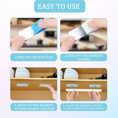 ZYMJBB 16PCS Counter Under Cabinet Lights Magnetic Stickys Replacement Magnetic Strips with Adhesive Backing