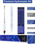 Hydrometer Alcohol Meter, 0-200 Proof and Tralle Alcohol Tester for Liquor, Moonshine, Spirits