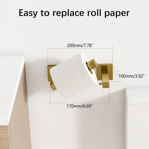 Commercial FEILERN Toilet Paper Holder Wall Mounted Post Pivoting Square Tissue Holders Roll Holder Hangers