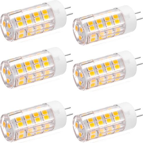 KAKEMONO G4 LED Bulb 4W 2700K Warm White Bi-Pin T3 JC Type 12VAC/DC for Outdoor Landscape Deck Lights, Pack of 6