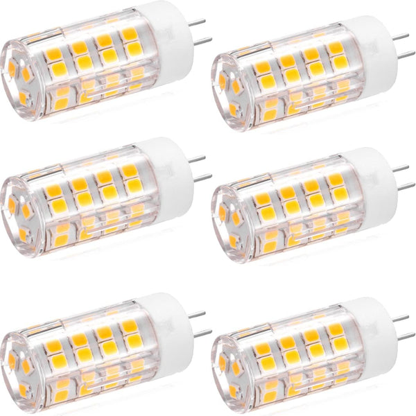 KAKEMONO G4 LED Bulb 4W 2700K Warm White Bi-Pin T3 JC Type 12VAC/DC for Outdoor Landscape Deck Lights, Pack of 6