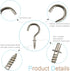 50Pcs 7/8 Inches Brass Plated Ceiling Hooks, Screw Hooks, Silver